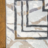 Azure Abstract Bordered Modern Rug