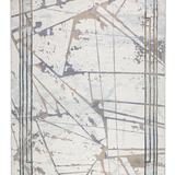 Azure Abstract Bordered Modern Rug