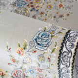 Hunar Bordered Medallion Floral Fringe Rug