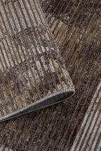 Crescent Bordered Abstract Rug