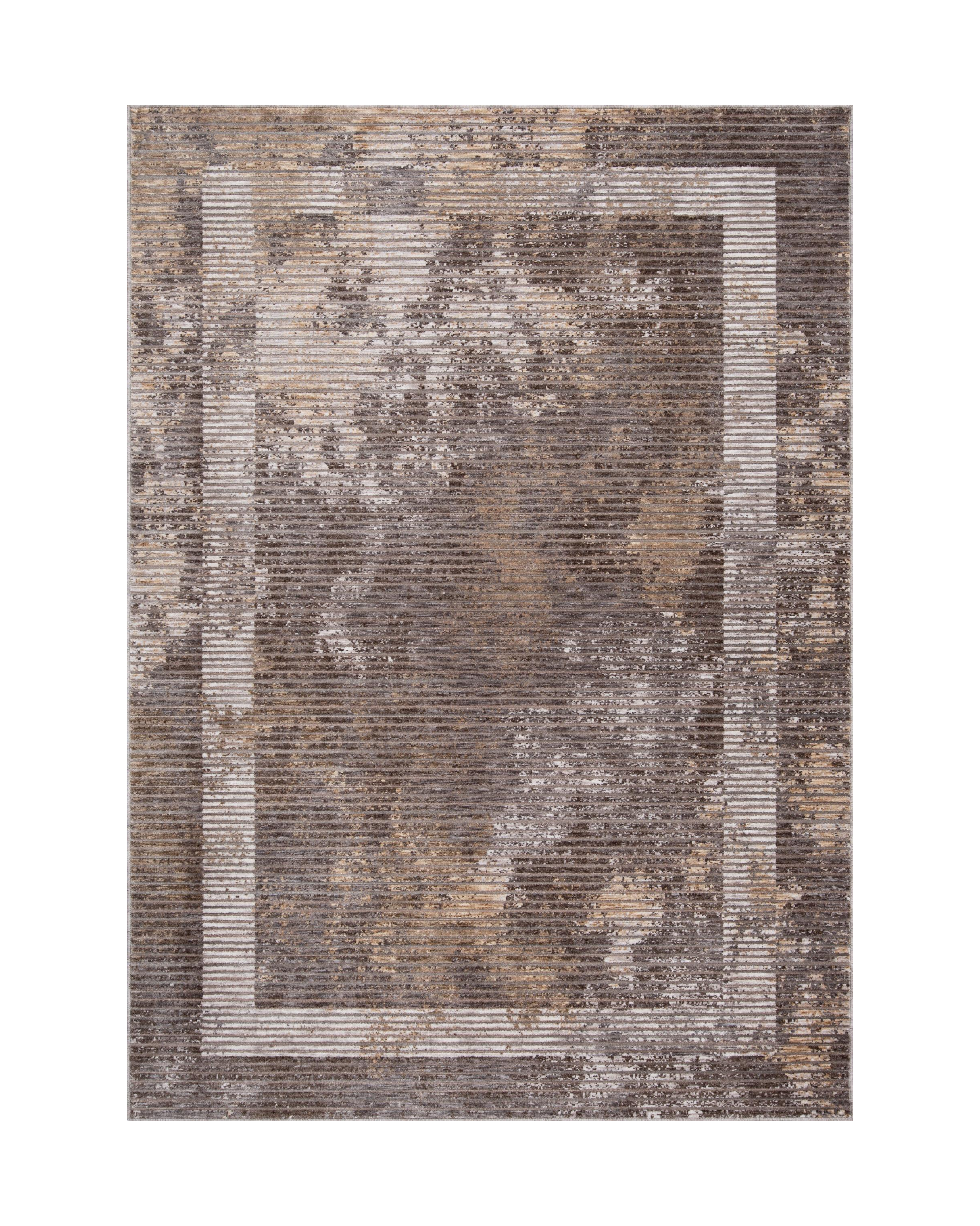 Crescent Bordered Abstract Rug