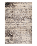 Modern distressed area rug with grey and cream abstract texture pattern