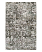 Abstract textured area rug in gray, cream, and charcoal with distressed vintage pattern