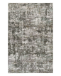 Abstract textured area rug in gray, cream, and charcoal with distressed vintage pattern