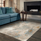 Emery Blue Abstract Rug