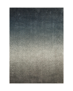 Dark grey to light grey ombre wool rug with speckled texture