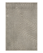 Beige quilted area rug with geometric pattern on wooden floor, corner detail