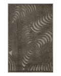 Gray textured rug with swirling abstract botanical pattern design