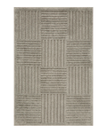 Beige and cream geometric diamond pattern rug with tribal striped design