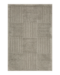 Beige and cream geometric diamond pattern rug with tribal striped design
