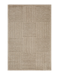 Beige and cream geometric diamond pattern rug with tribal striped design