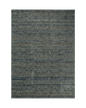 Grey and blue textured area rug with horizontal striped pattern