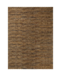 Brown textured area rug with horizontal woven pattern in natural tones