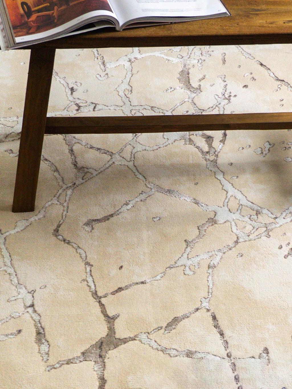 Azure Abstract Marbled Rug