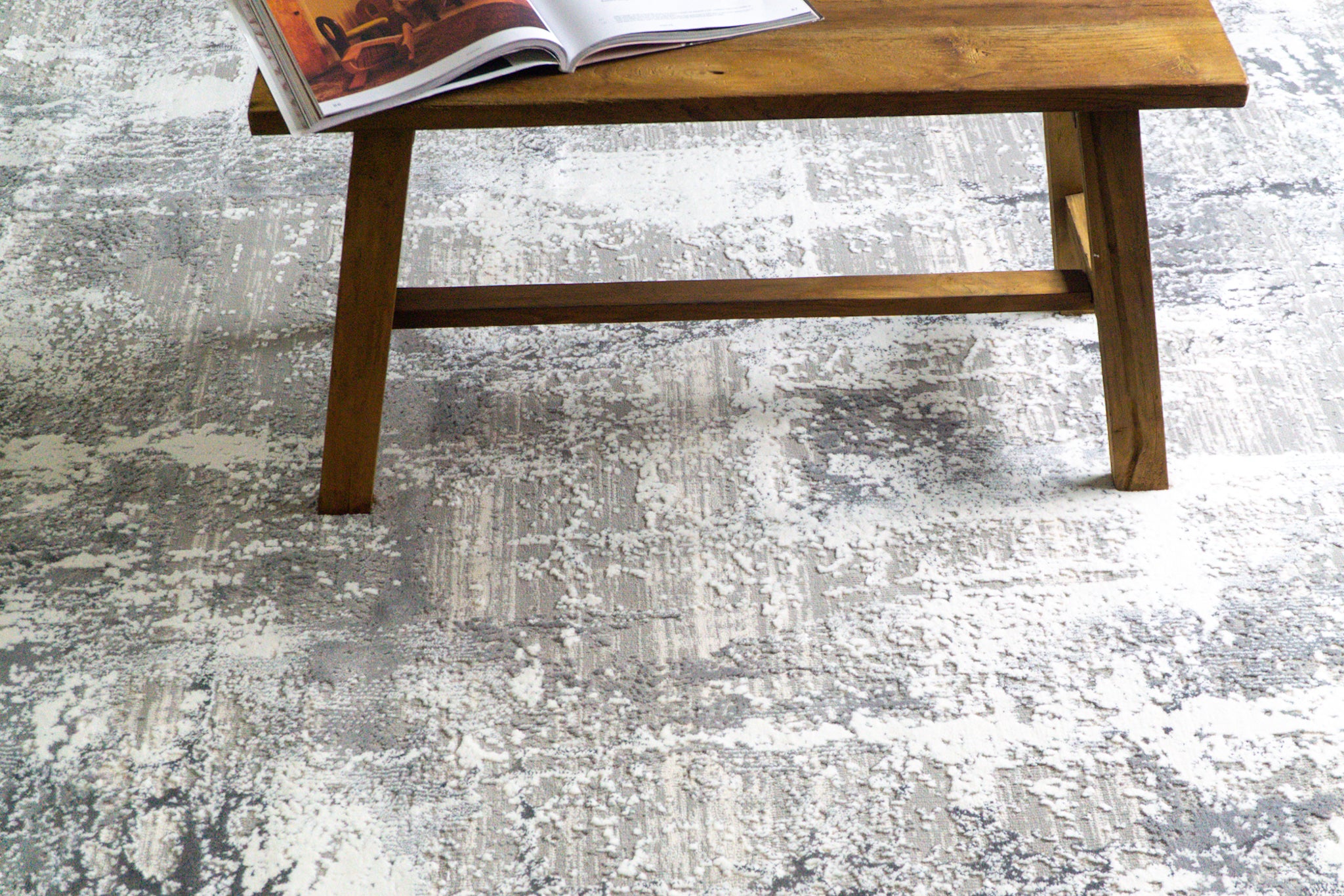 Azure Subtle Brushstrokes Abstract Rug