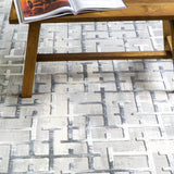 Azure Asymmetrical Geometric Rug