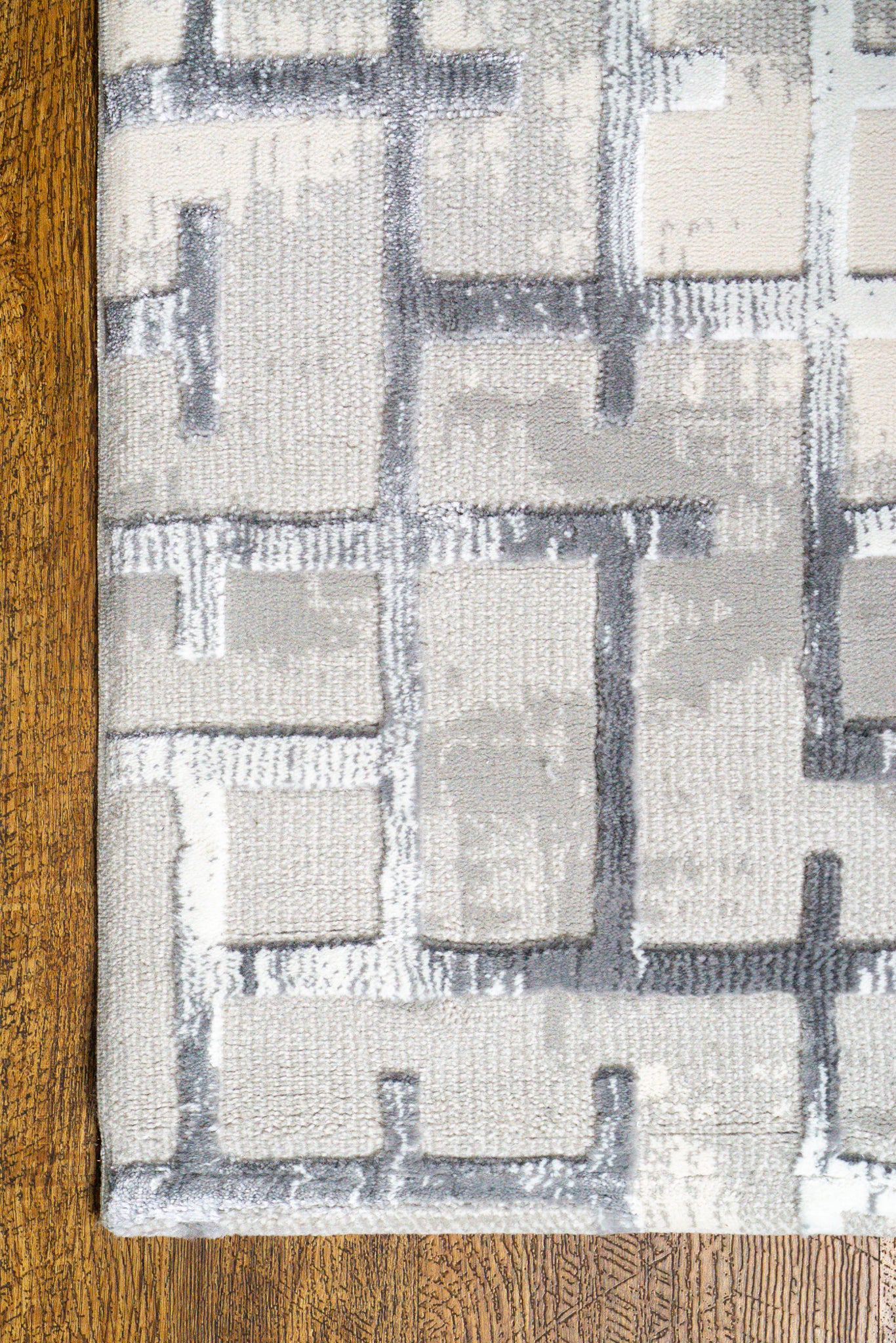 Azure Asymmetrical Geometric Rug