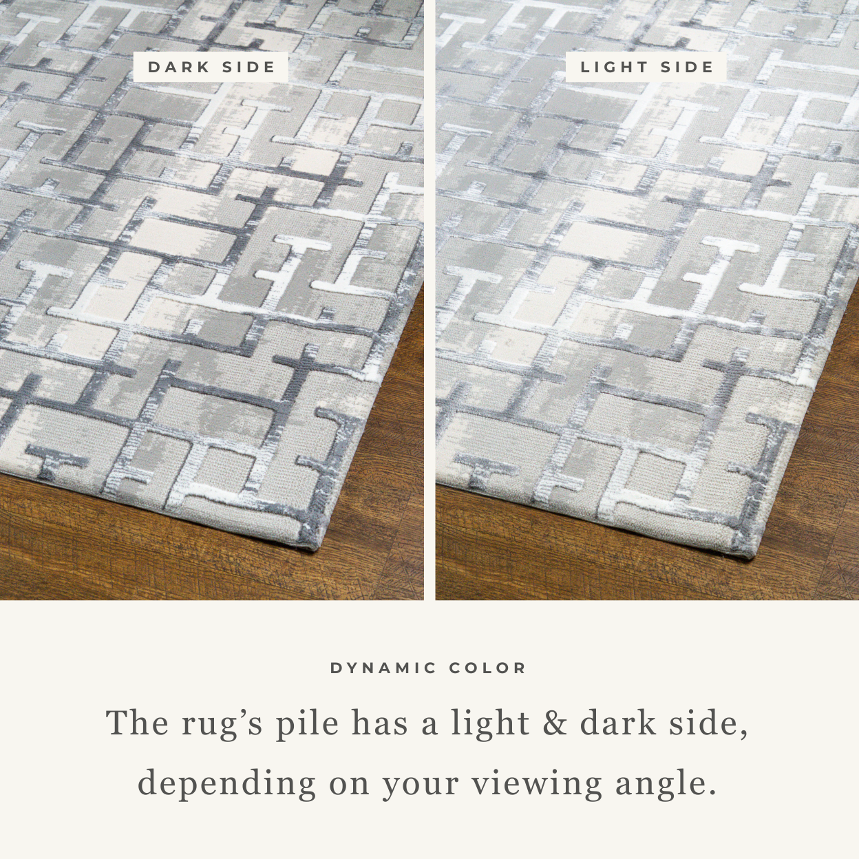 Azure Asymmetrical Geometric Rug