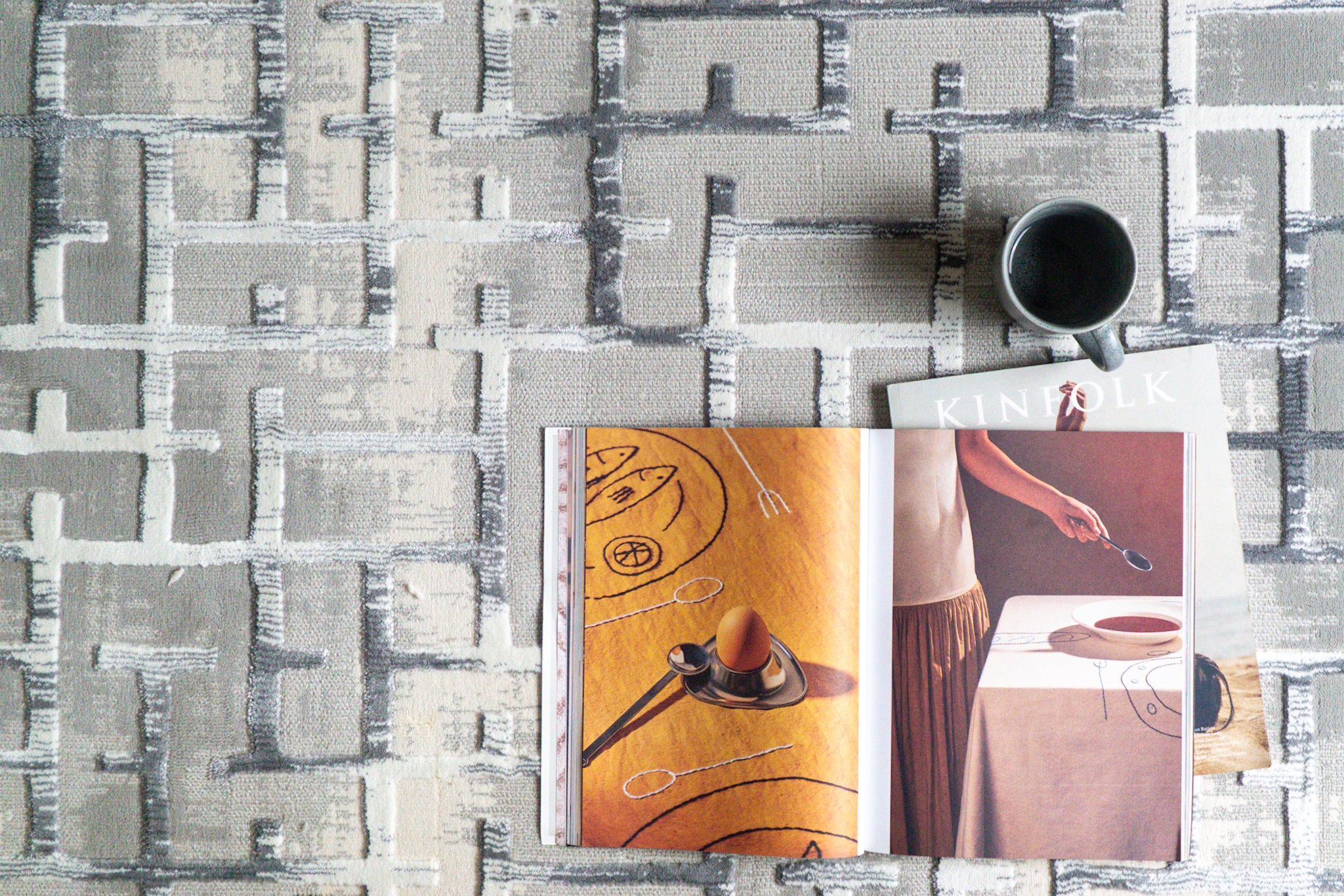 Azure Asymmetrical Geometric Rug