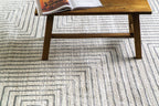 Azure Modern Geometric Line Rug