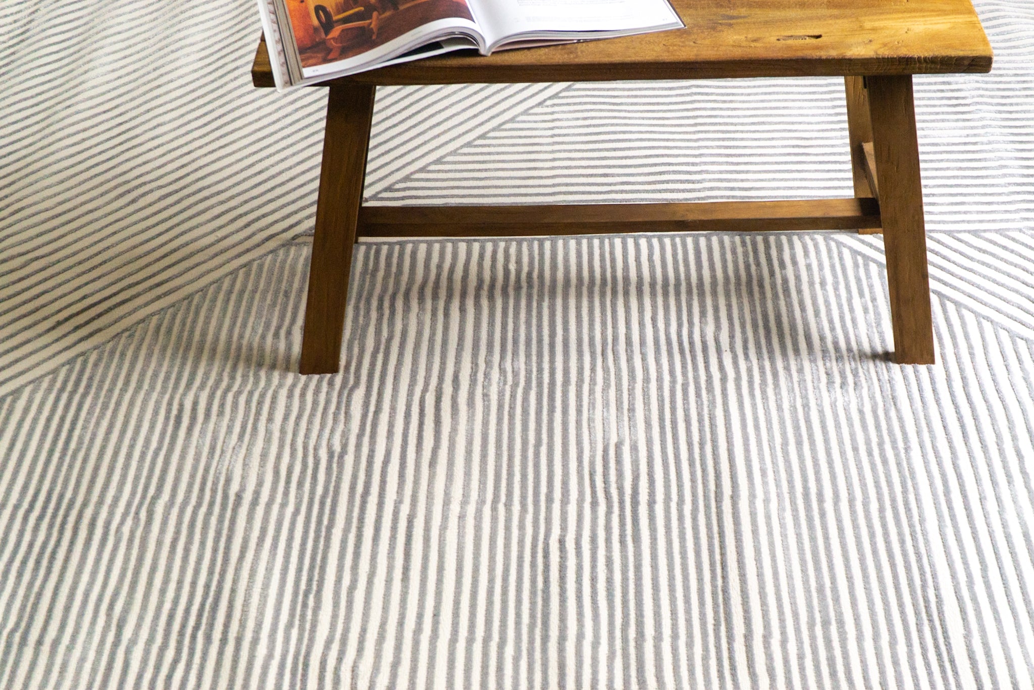 Azure Minimalist Geometric Rug