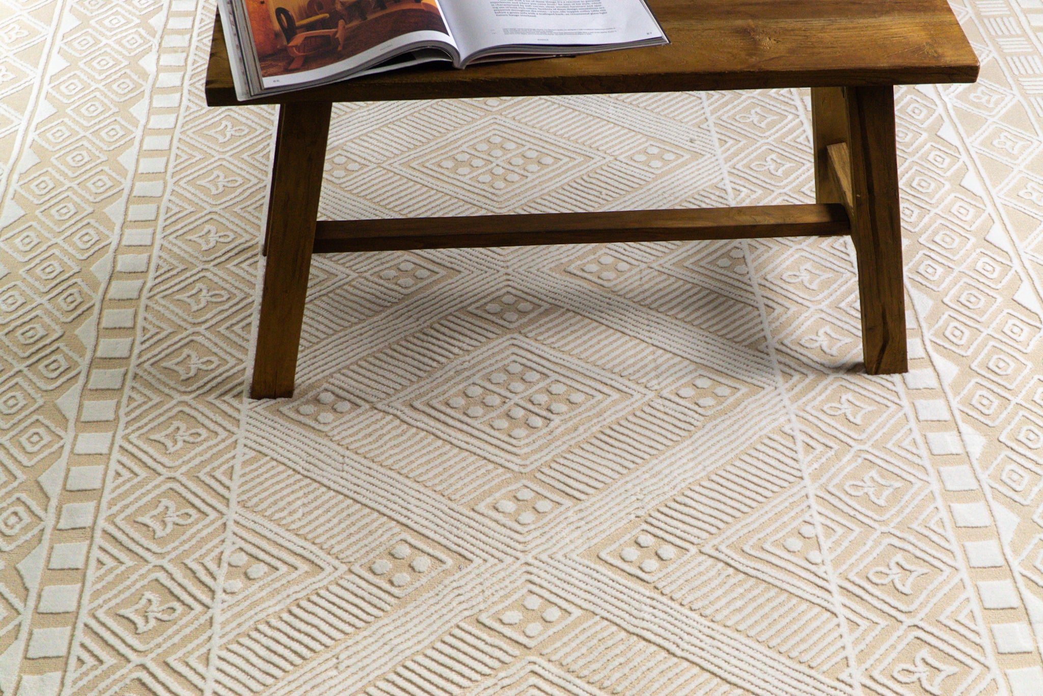 Azure Ethnic Diamond Vintage Rug