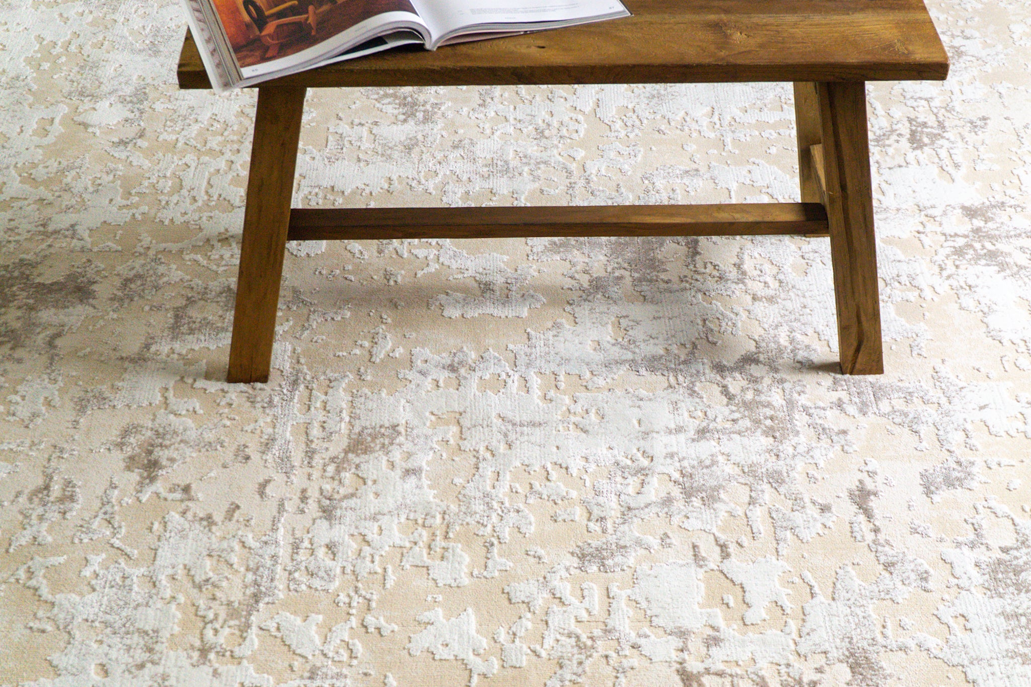 Azure Mottled Abstract Rug