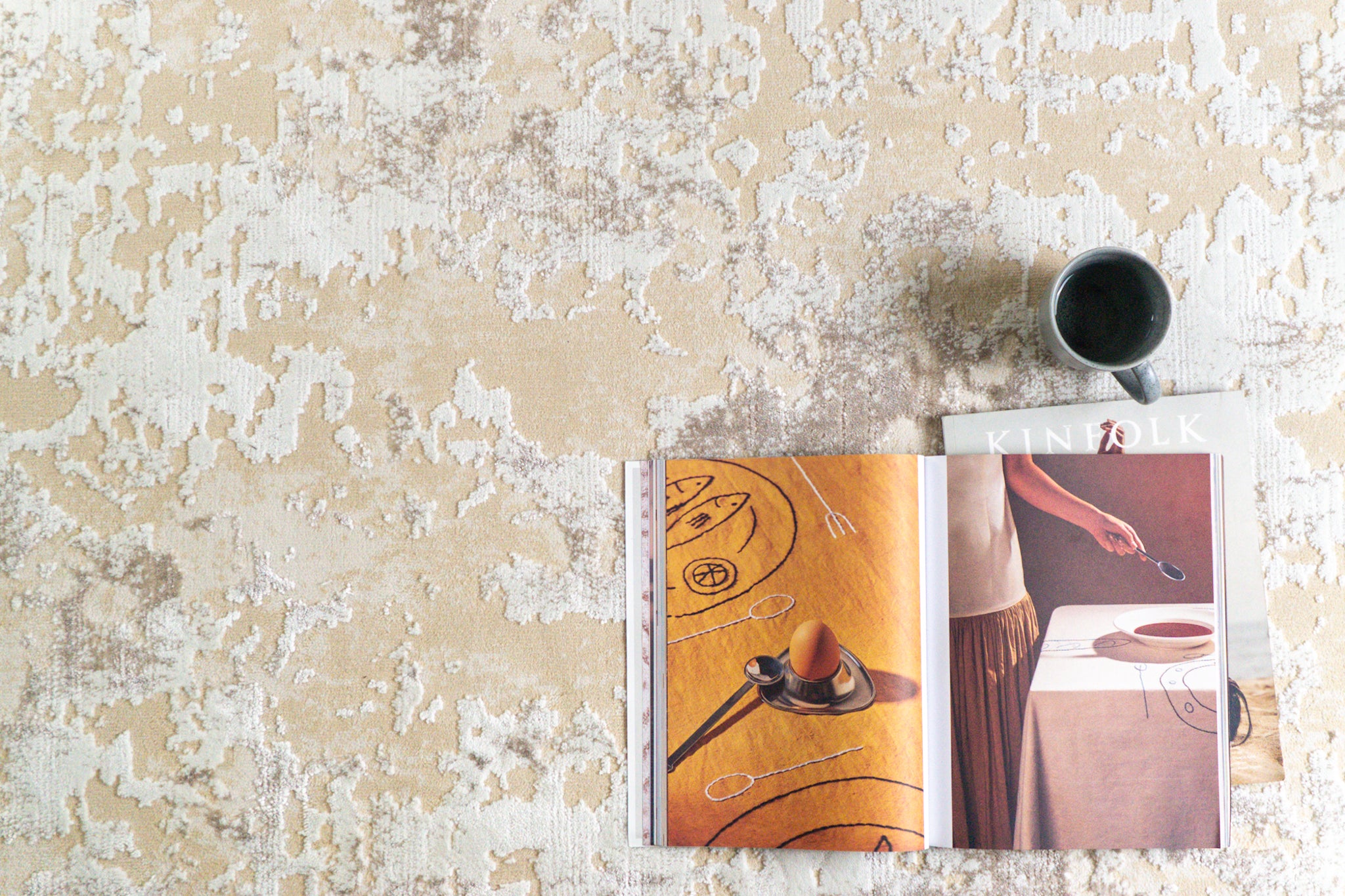 Azure Mottled Abstract Rug