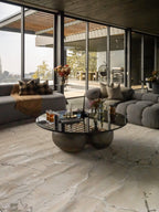 Azure Abstract Marbled Rug