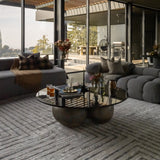 Azure Modern Geometric Line Rug