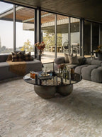 Azure Mottled Abstract Rug