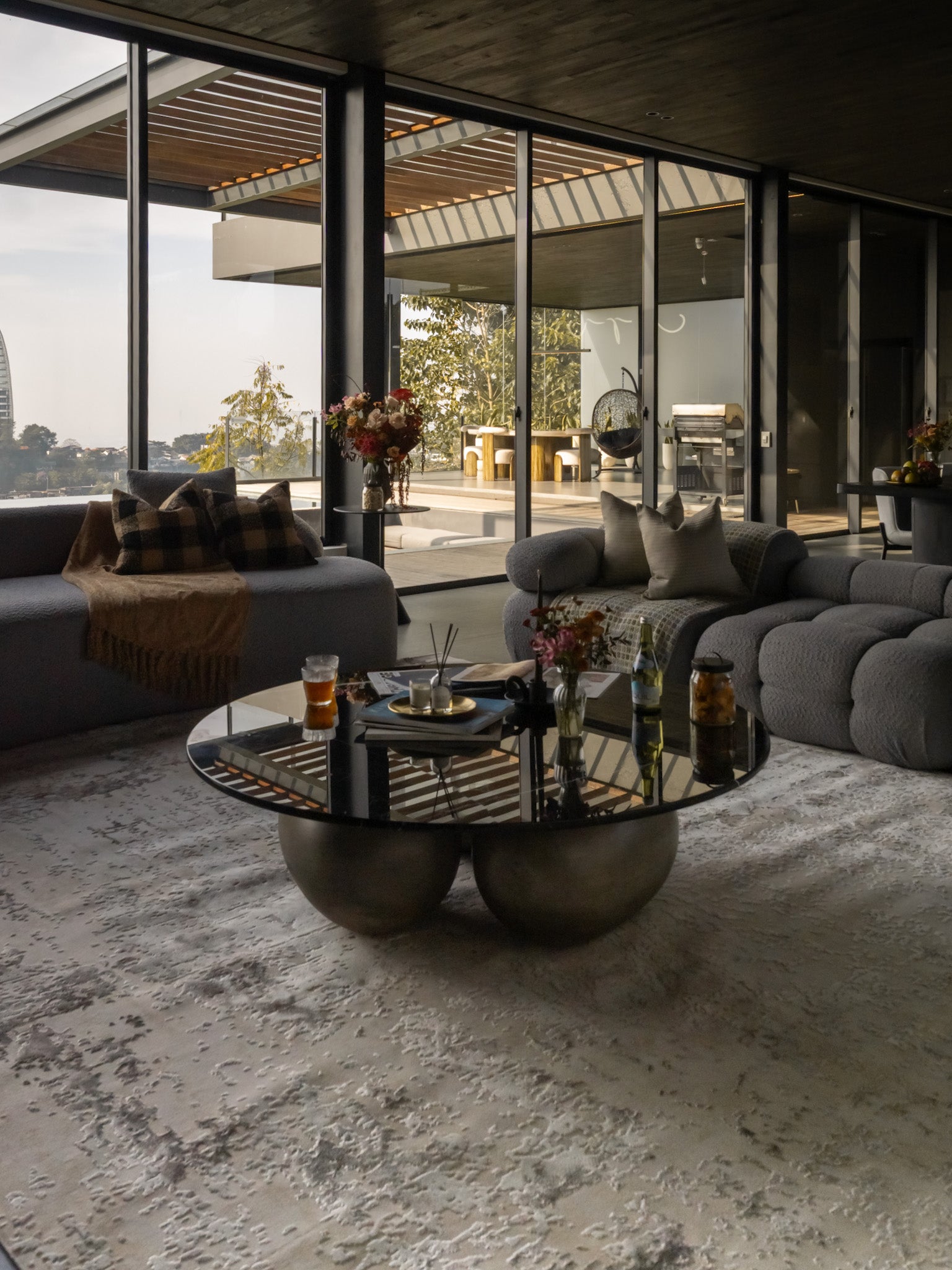 Azure Muted Abstract Rug