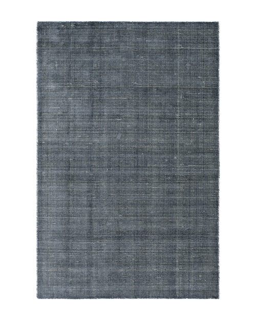 Modern gray textured area rug with woven striped pattern throughout