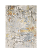 Modern grey and white distressed textured area rug with abstract pattern