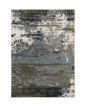 Modern grey and white distressed textured area rug with abstract pattern
