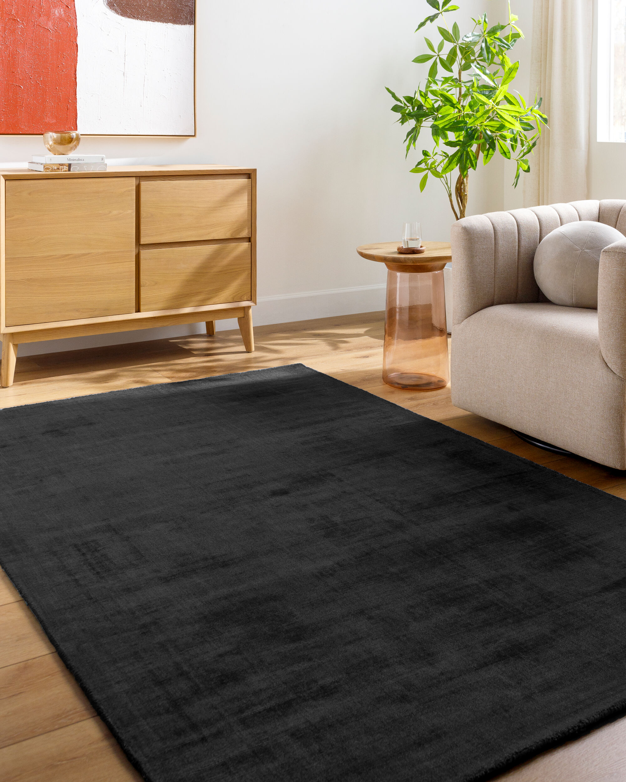 Amara Viscose Solid Rug