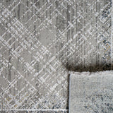 Celeste Abstract Crosshatch Bordered Rug