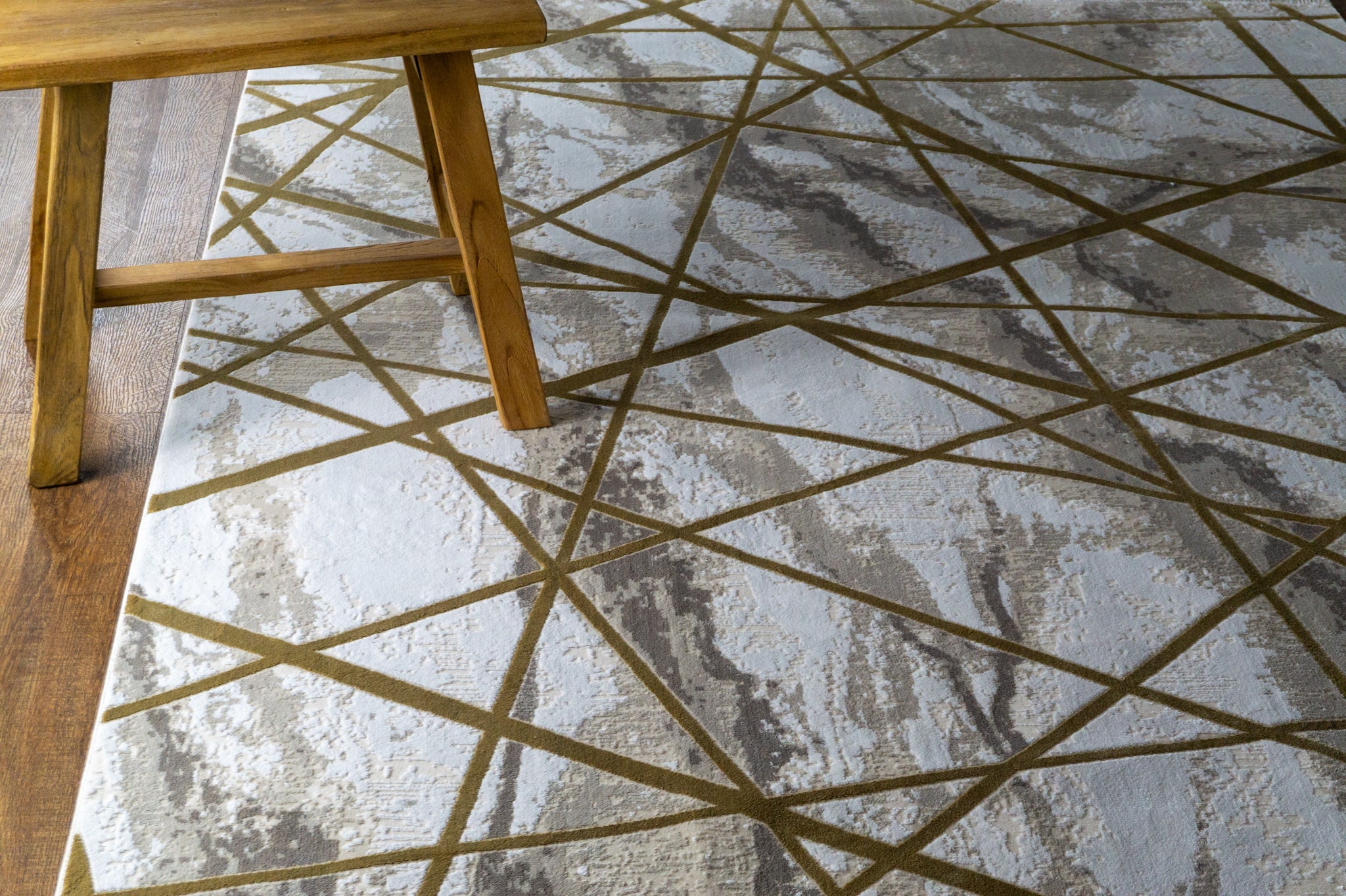 Celeste Distressed Line Modern Rug