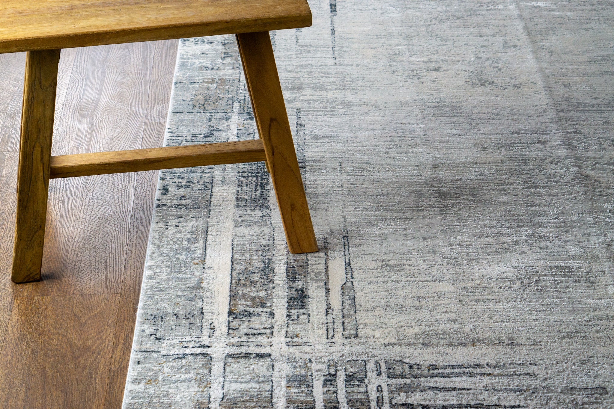 Celeste Distressed Border Abstract Rug