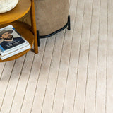 Wool Hand Tufted Neutral Lined Rug