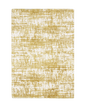 Gold and white distressed texture rug with abstract horizontal pattern