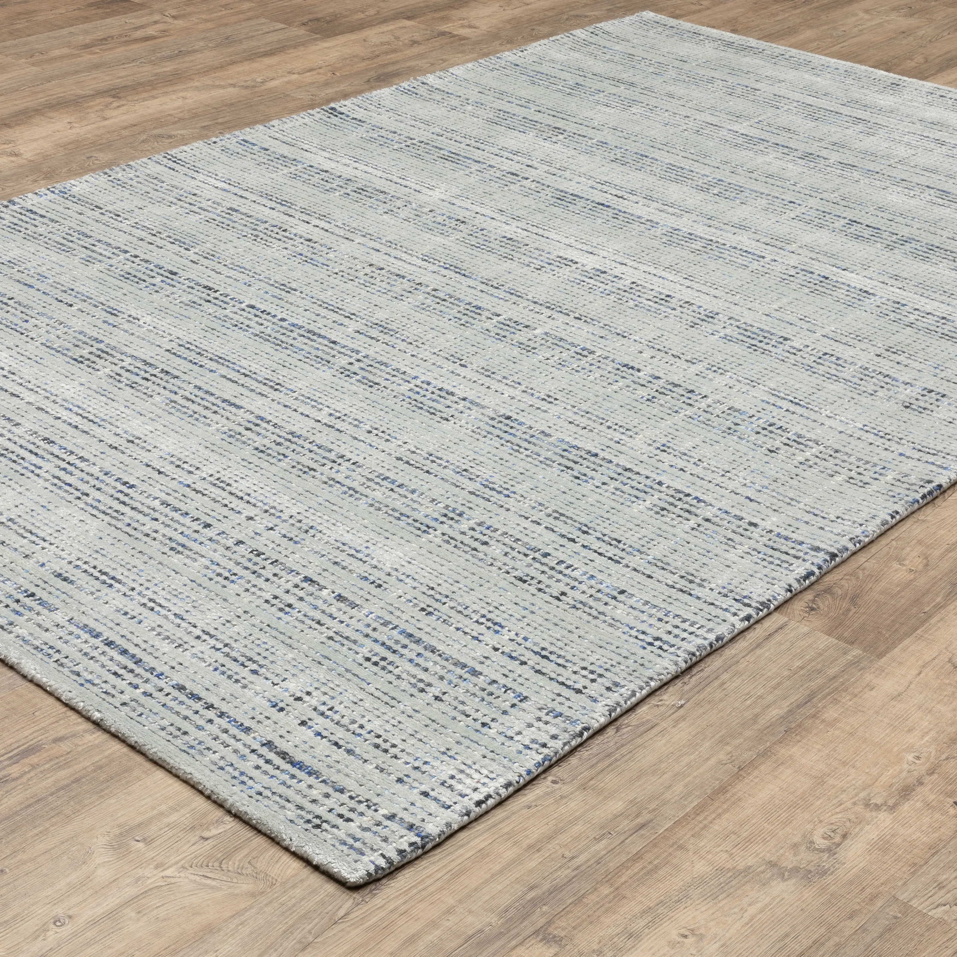 Hugo Striped Viscose Blend Modern Rug