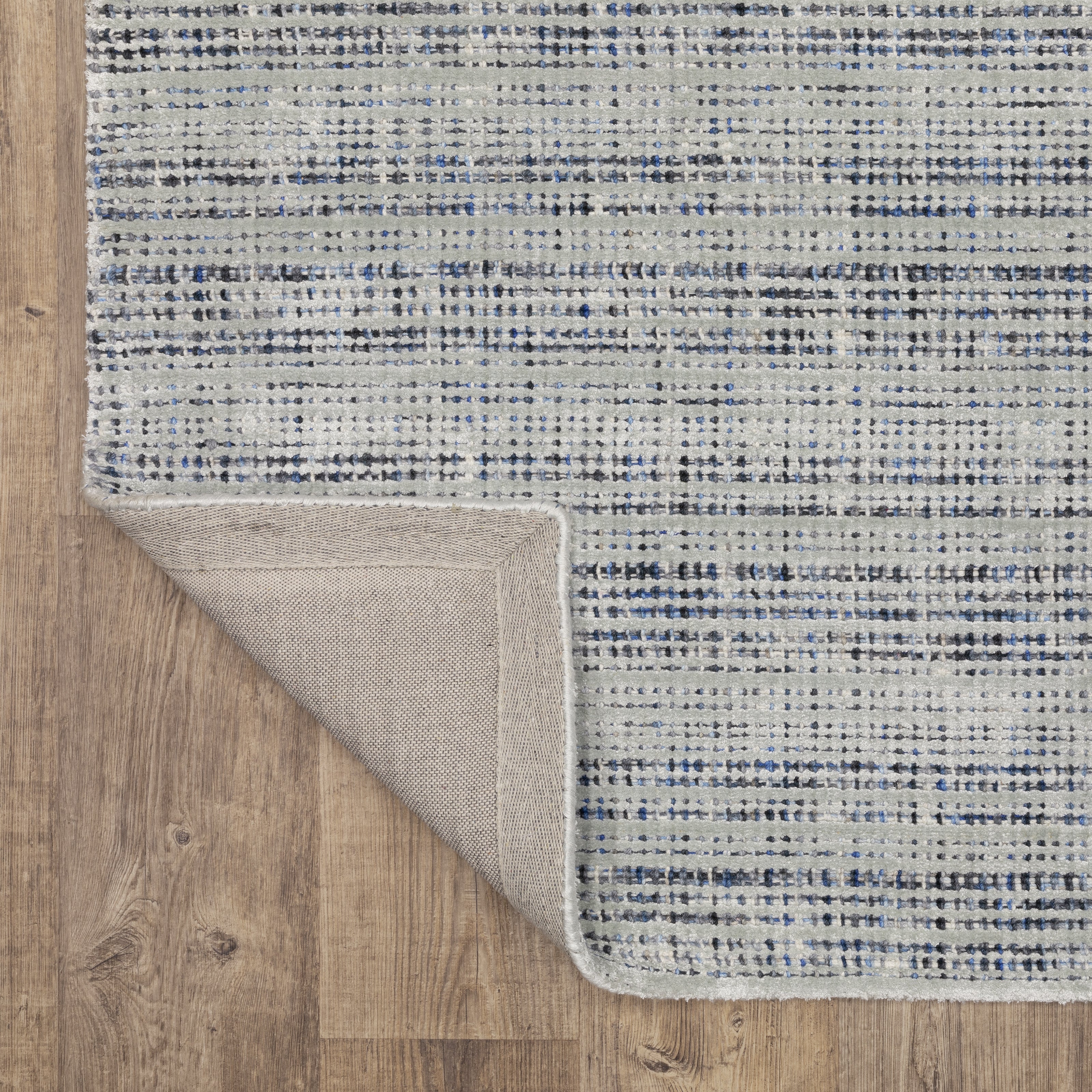 Hugo Striped Viscose Blend Modern Rug