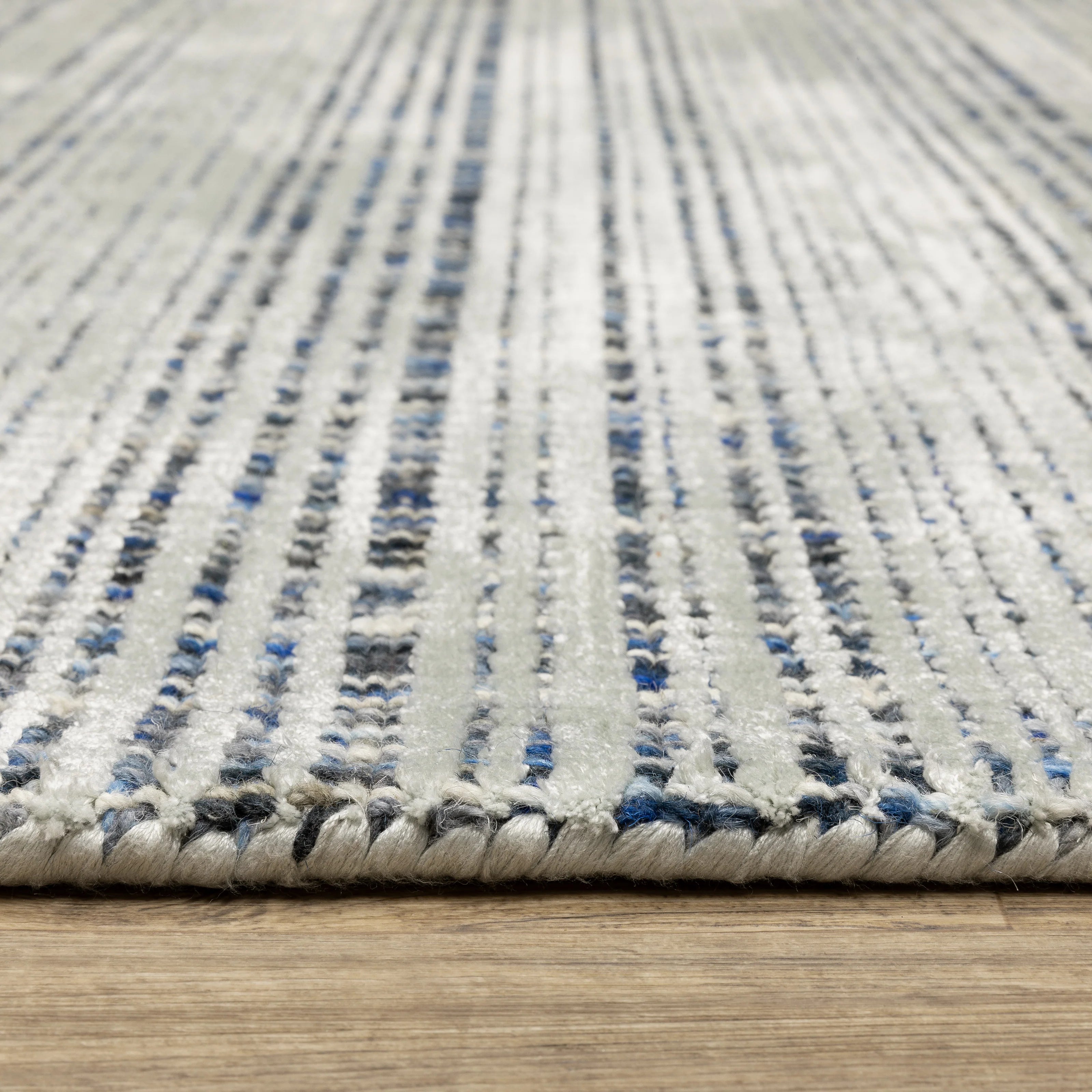 Hugo Striped Viscose Blend Modern Rug