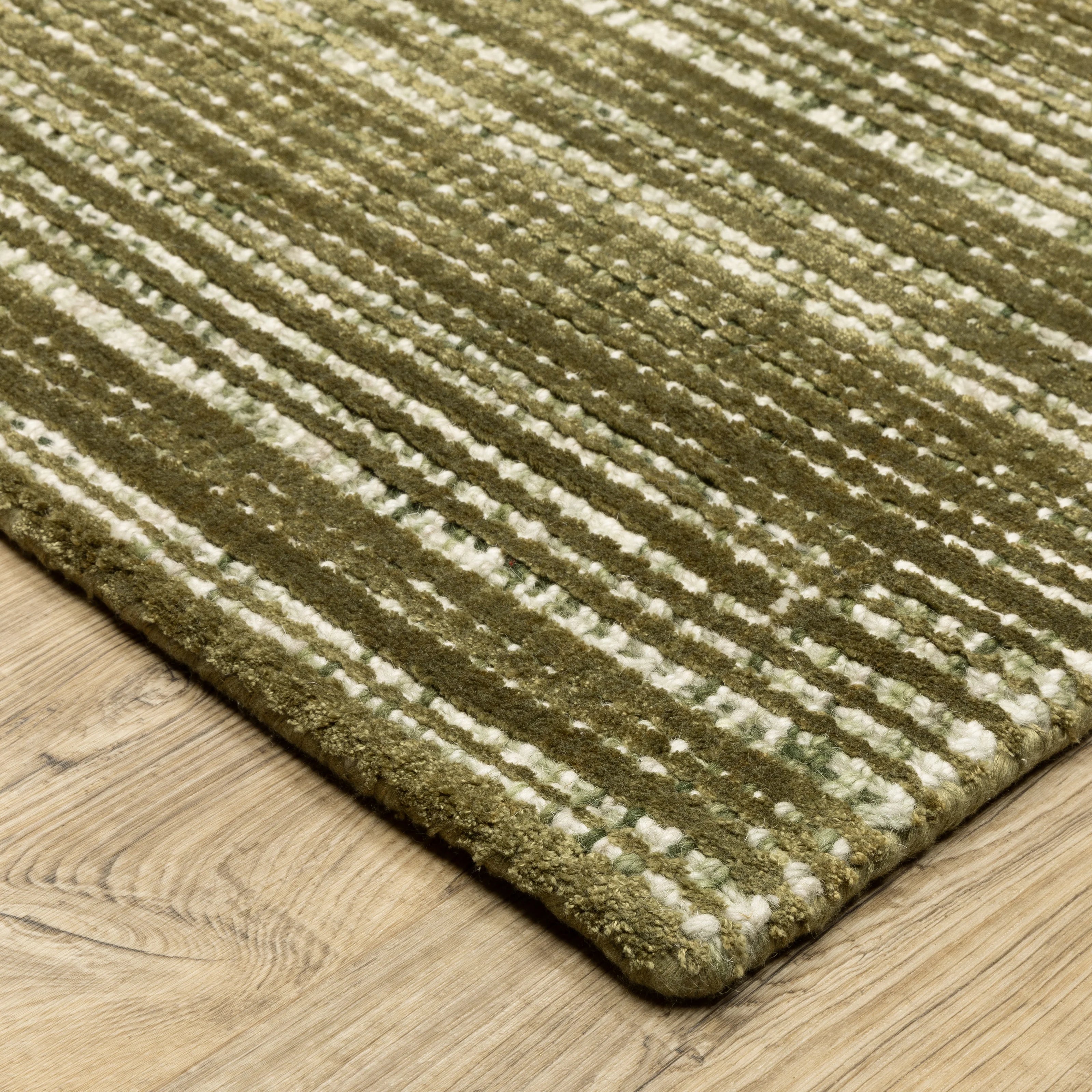 Hugo Striped Viscose Blend Modern Rug