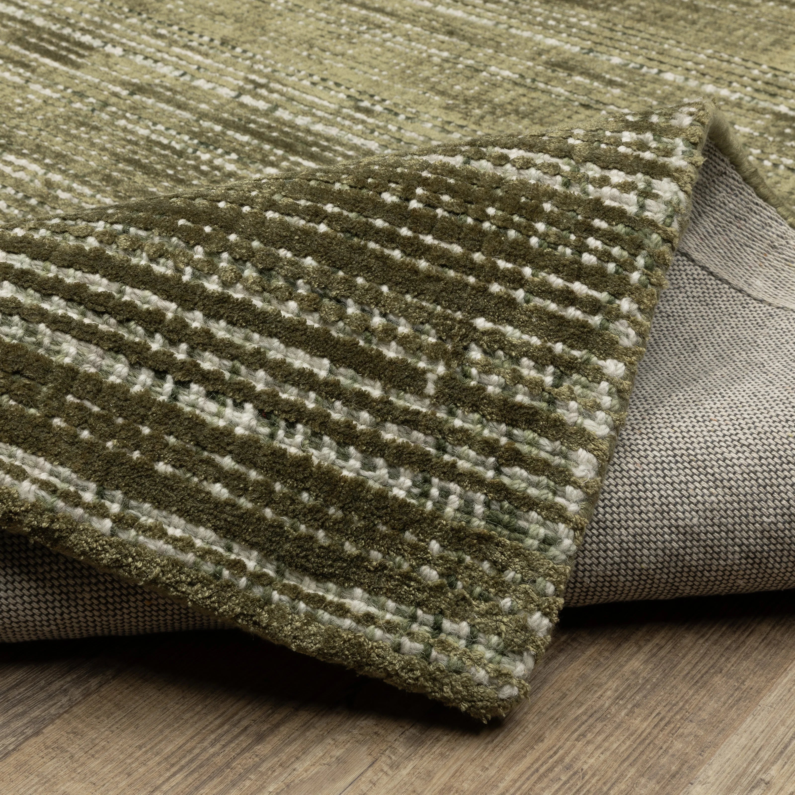 Hugo Striped Viscose Blend Modern Rug