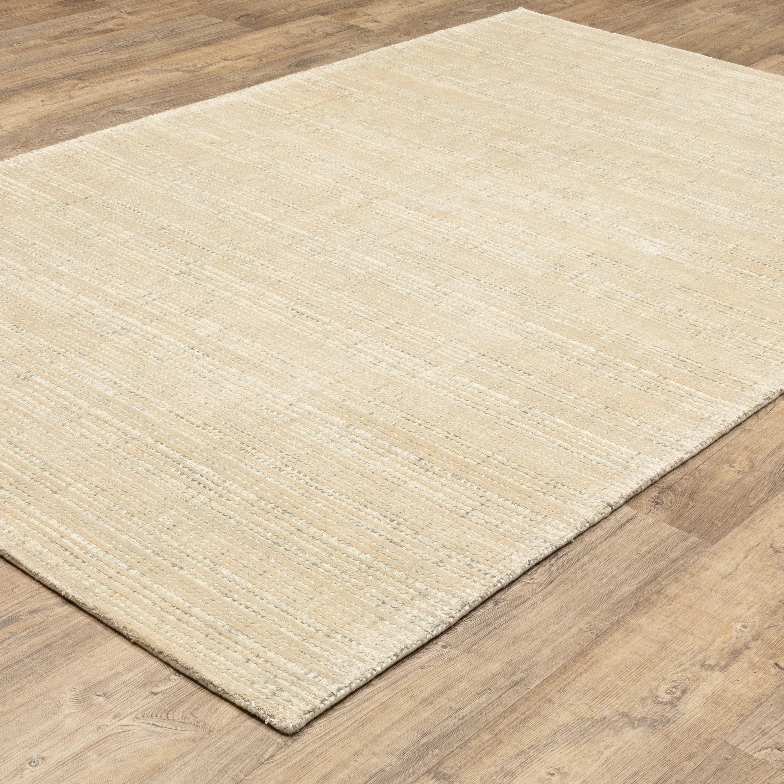 Hugo Striped Viscose Blend Modern Rug