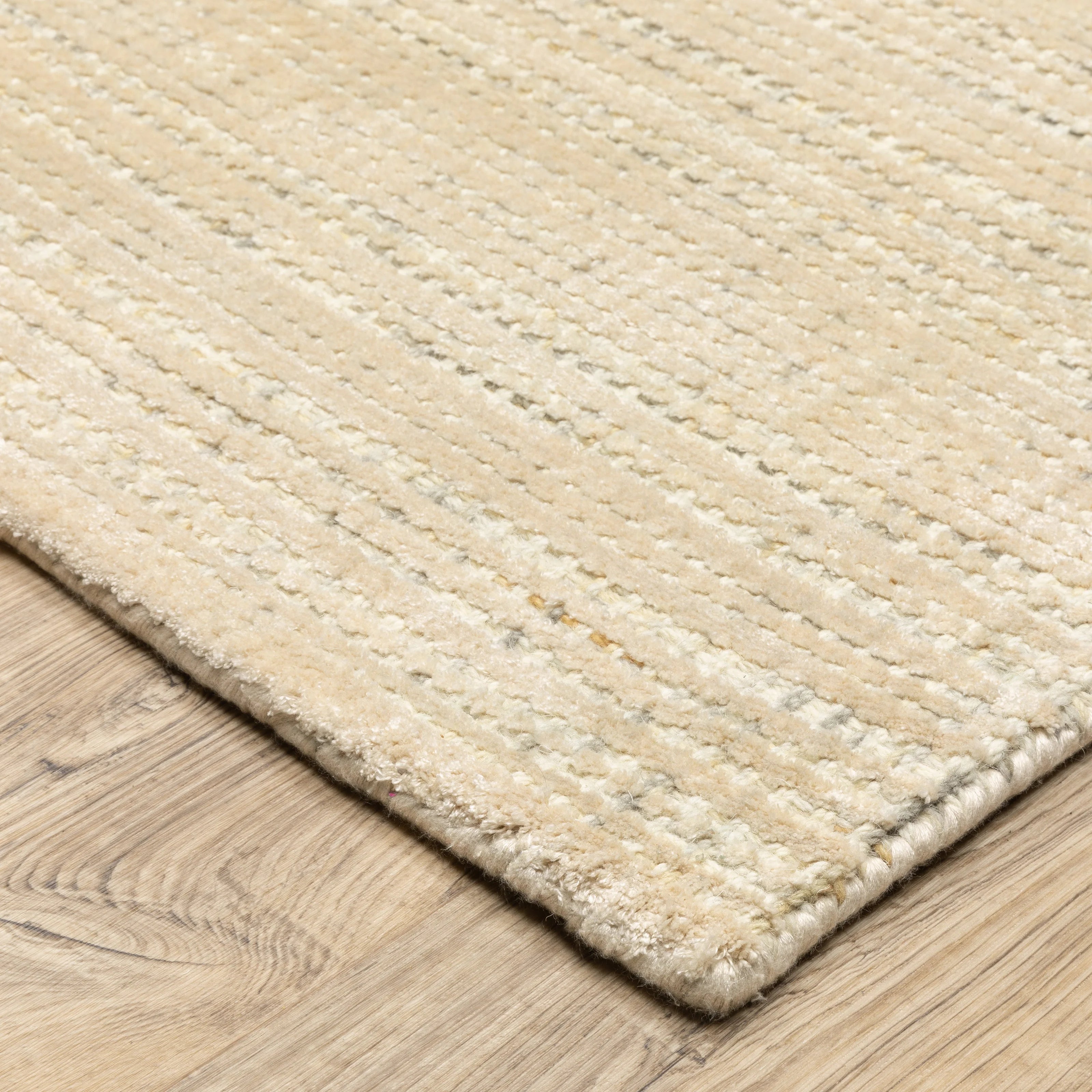 Hugo Striped Viscose Blend Modern Rug