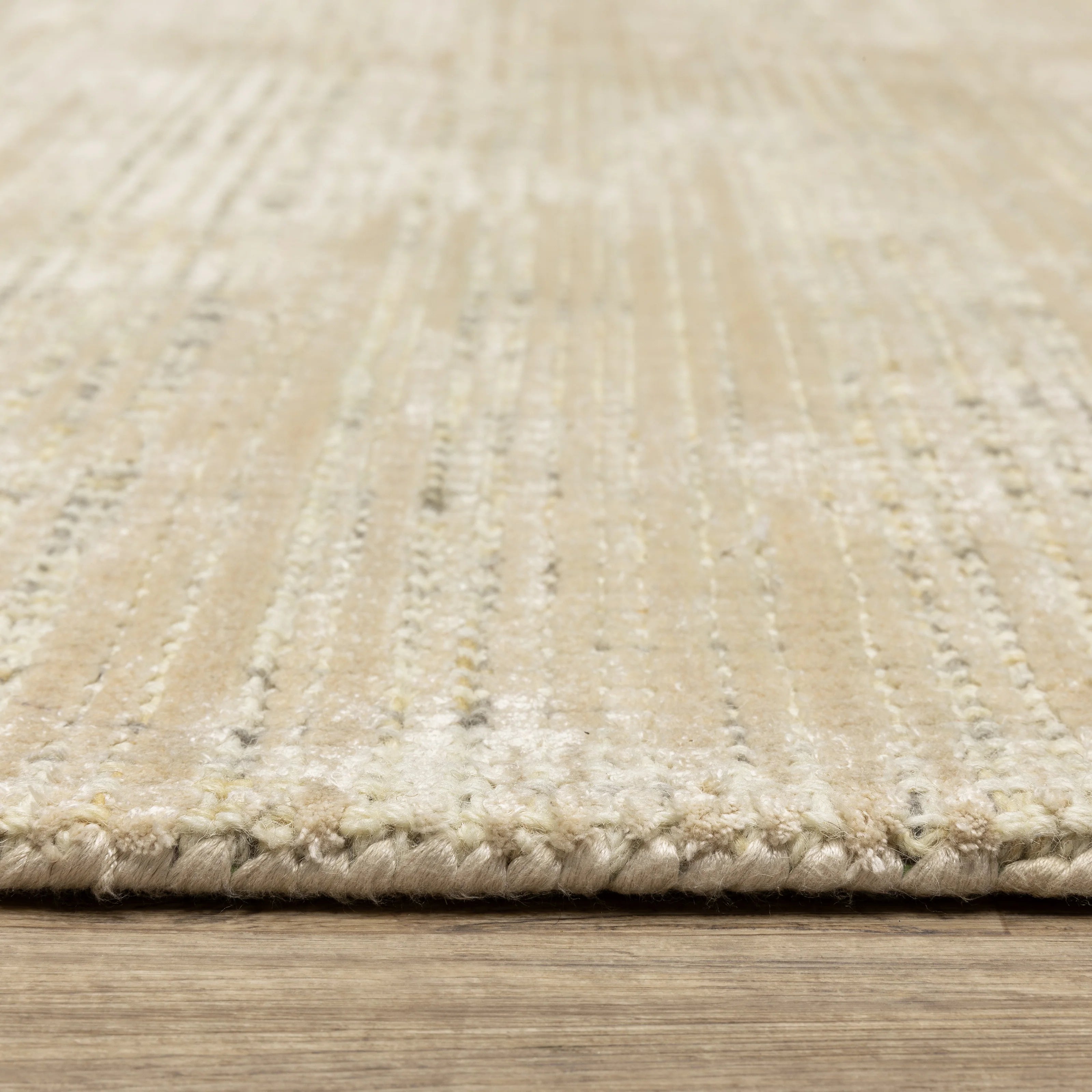 Hugo Striped Viscose Blend Modern Rug