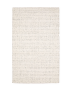 Cream textured wool rug on light wood flooring with visible weave pattern